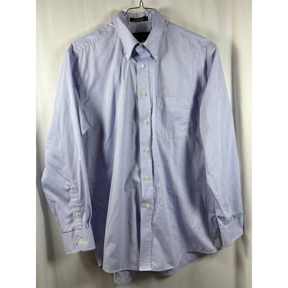 Sutter & Grant Mens Light Blue Wrinkle Free Pinpoint Oxford Dress Shirt‎ 16.5